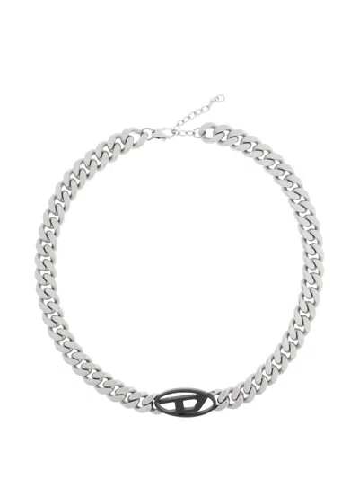 Diesel Chain Logo Bracelet In Silver