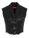 Diesel Chic Waistcoat With Luxurious Polyester And Virgin Wool Blend And Trendy Frayed Edges In Black