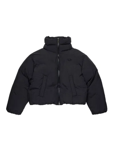 Diesel Kids' High Neck Duvet In Black