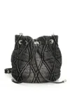Diesel Charm-d Bucket S Crossbody Bags Grey In Black