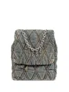Diesel Charm-d Denim Backpack In Blue