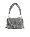 Diesel Charm-d Denim Shoulder Bag In Gray