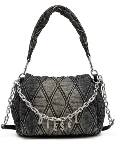 DIESEL CHARM-D L DENIM SHOULDER BAG