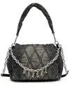 Diesel Charm-d S-small Shoulder Bag In Quilted Denim In Multi