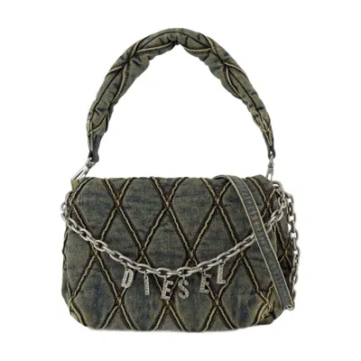 Diesel Charm D Medium Shoulder Bag - Cotton - Blue