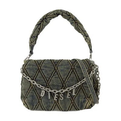 Diesel Charm D Medium Shoulder Bag - Cotton - Blue
