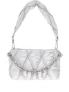 Diesel Charm-d Quilted Clutch Bag In Gray