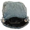 Diesel ® Charm-d Quilted Denim Shoulder Bag In Blue Dirty Wash