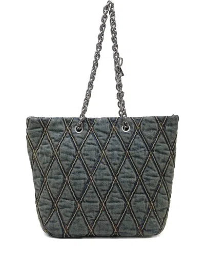 Diesel Charm-d Quilted Tote Bag In Blue