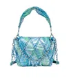Diesel Charm-d S-borsa Piccola In Denim Trapuntato Dai Colori Pop In Blue