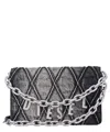 Diesel Quilted Rectangular Shoulder Bag Strap In Black
