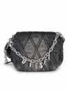 Diesel Charm-d S-small Shoulder Bag In Quilted Denim In Black