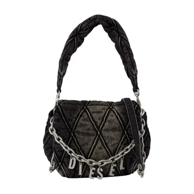 Diesel Charm-d Small Shoulder Bag - Cotton - Black