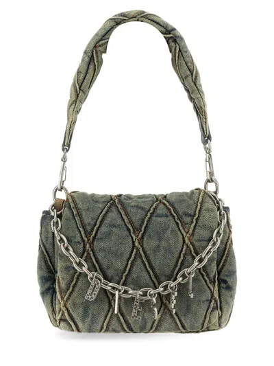 Diesel "charm-d" Small Shoulder Bag In Gray