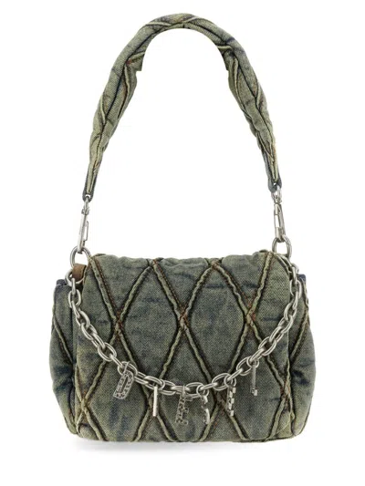 Diesel Charm-d" Small Shoulder Bag In Gray