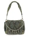 Diesel Charm-d Small Shoulder Bag In Gray