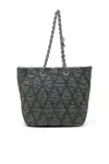 Diesel Charm-d-tote Bag In Quilted Denim In Blue