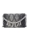 Diesel Womens Charm D Quilted Denim Strap Wallet T8013 In Gray