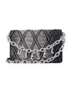 Diesel Women Black Charm-d Wallet Strap Wallet On Chain In Washed Black