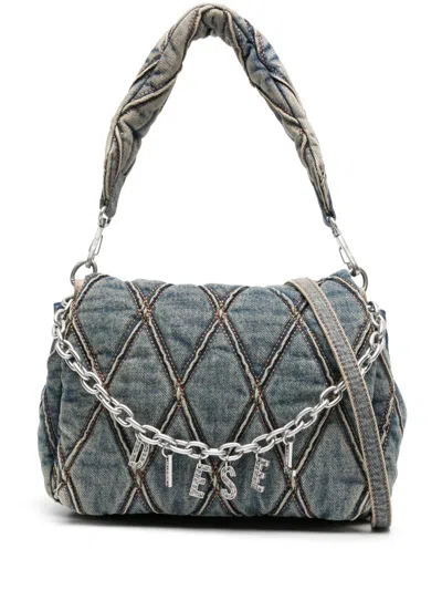 Diesel Charm Medium Denim Shoulder Bag
