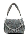 Diesel Charm Medium Denim Shoulder Bag