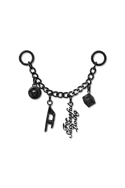 Diesel Charm Thin Silver In Black