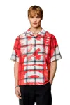 DIESEL CHECK BOWLING SHIRT WITH FADING LOGO