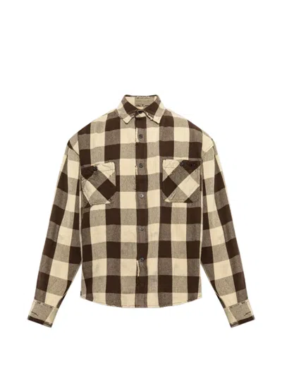 Diesel Check Flannel Shirt With Distressed Effect In Multi
