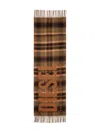 Diesel Check-pattern Fringed-edge Scarf In Brown