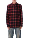 Diesel Button-up Shirt With Bold Checkered Pattern In Red