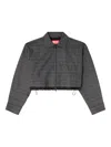 Diesel Checked Cropped Jacket In Gray