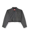 Diesel Checked Cropped Jacket In Gray