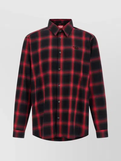 DIESEL 'CHECKERED SHIRT WITH BUTTON-DOWN COLLAR AND CUFFED SLEEVES'
