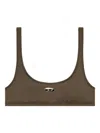Diesel Chelsea-utlt Olive Green Sports Bra  In Brown