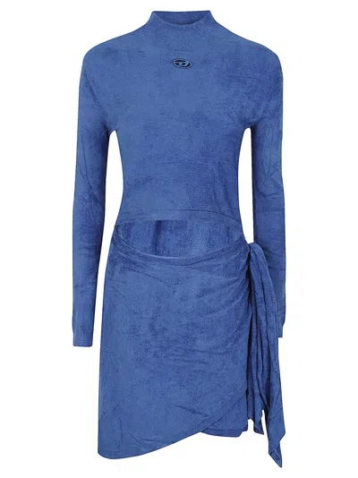 DIESEL CHENILLE-EFFECT MINI DRESS WITH SARONG-STYLE SKIRT