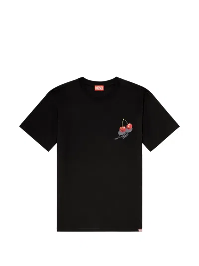 Diesel Cherry Graphic T-shirt In Black