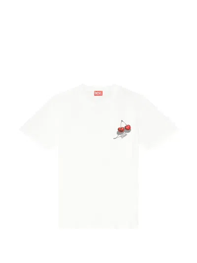 Diesel Cherry Graphic T-shirt In White