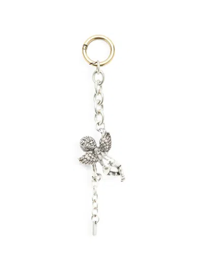 Diesel Cherub Oval D Charm In Silver