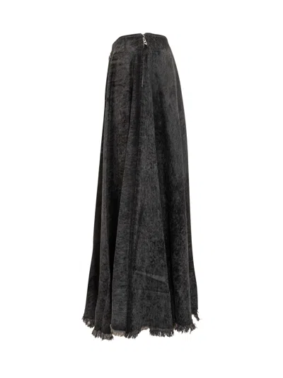 Diesel Chic Longuette Skirt In Soft Fabric In Black