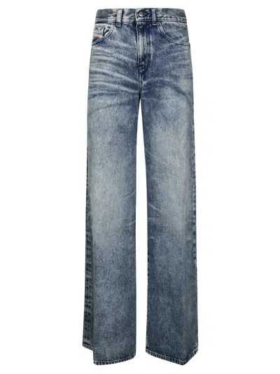 Diesel Chic Mini High-waisted Trousers For Women In Blue