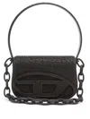 Diesel 1dr Leather Shoulder Bag With Dry Finish In Black