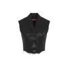Diesel Chic Waistcoat With Luxurious Polyester And Virgin Wool Blend And Trendy Frayed Edges In Black