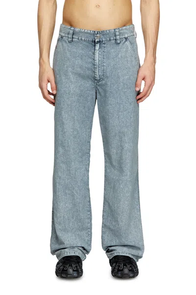 Diesel Chino Pants In Recycled Nylon Taslan In Blue