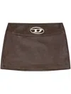 DIESEL DIESEL CHOCOLATE SHEEPSKIN THIGH-LENGTH SKIRT