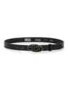 Diesel B 1dr 25 Black Leather Belt With Distinctive Logo Buckle In Black