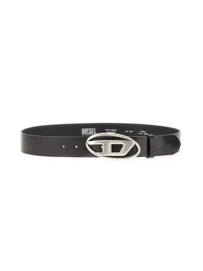 Diesel Belt With Oval D Buckle In Black