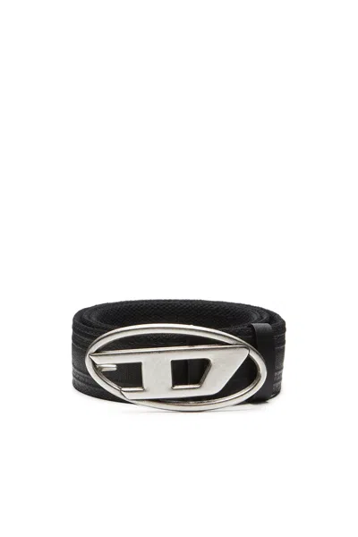 Diesel 4cm D Leather Buckle Belt In Black