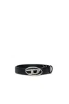 Diesel Cintura In Vera Pelle Oval D Con Strass In Black