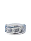 Diesel B-1dr Strass Belt In Medium Wash
