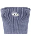 Diesel Ribbed Texture Strapless Top By Clarksvillex In Blue